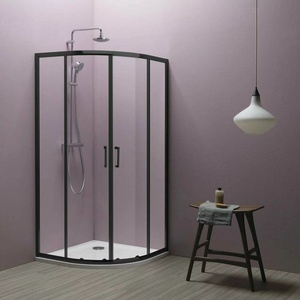Kolpa San Полукръгла душ кабина с плъзгащи се врати Kolpasan Eco Quat 90x90 черна (515300)