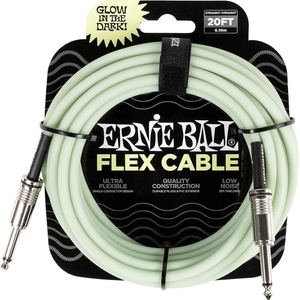Ernie Ball Flex Glow In The Dark 6 m Директен - Директен Инструментален кабел (P06437)