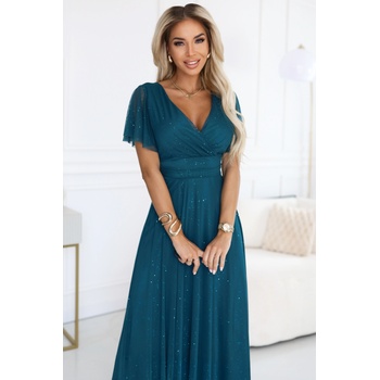 numoco basic Дълга зелена рокля с брокат 635-1nmc-2699 - Зелен, размер uni