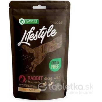 Pamlsok Natures P Lifestyle dog soft rabbit dices with chia seeds 12x75 g