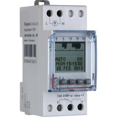 Legrand 412654 412654 časovač na DIN lištu, digitálny, 1 kanál, 4000 W