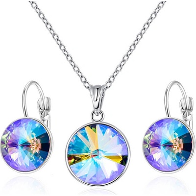 Glory set náhrdelník a náušnice kruh Swarovski elements Crystal Paradise 395