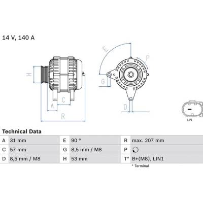 BOSCH 0 986 083 340 generátor (0986083340)