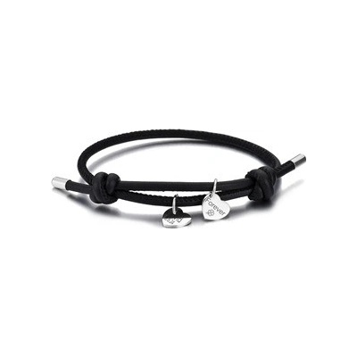 Šperky4U personalizovaný kožený náramek se srdíčky OPA1830-ST