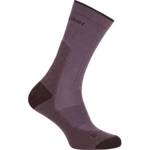 Icebreaker Дамски туристически чорапи Icebreaker Women's Merino Hike+ Ultralight Crew Walking socks - Grey Plum / Bittersweet - размер 35-37 (EU) (201-9239-0311)