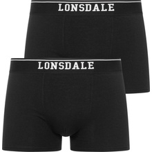 Lonsdale Pánske Boxerky 2 Pack Oxfordshire Čierne