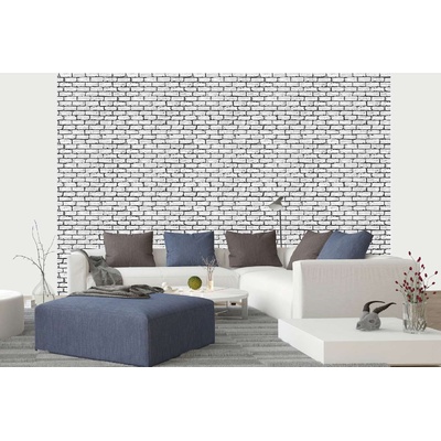 Самозалепваща се флизелинова фототапета светла тухлена стена 375 x 250 см