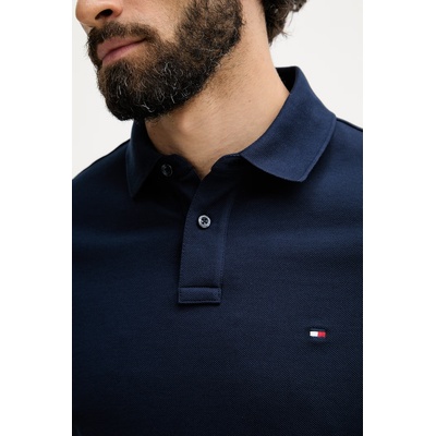 Tommy Hilfiger тениска с яка мъжка от памук с еластан (MW0MW17770.)