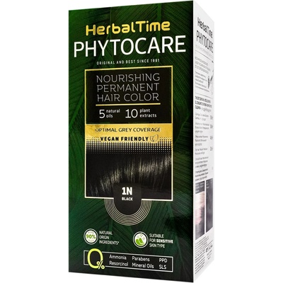 Herbal Time Phytocare Боя за коса, 1N Черен