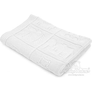 Baby Matex Детско плетено одеяло Baby Matex - Бяло, 75 х 110 cm (5902675004114) - baby