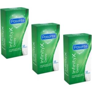 Pasante 36 бр. (3х12 бр. ) Задържащи презервативи с 8.5% Бензокаин Pasante Infinity X