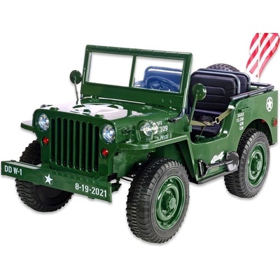 Jeep Willys dětské elektrické auto s 2,4G 4x 120W/24V, 3 místný green army – Zboží Mobilmania