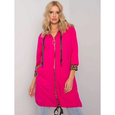 Tmavě dámská delší mikina na zip RVBL6792.02PFUCHSIA růžová