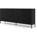 BIM Furniture Комод SURF 4D 200 cm, черен мат, черни крака (SURFCAB200BBLEGS)