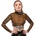 Топ от латекс, с яка и метален пръстен, размер L - LateX Crop Top (29013745041)