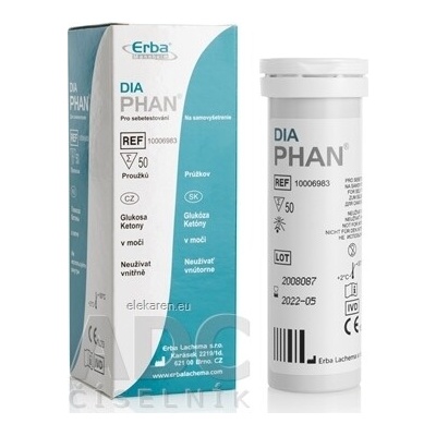 Erba Lachema DiaPHAN pro sebetestování 50 ks