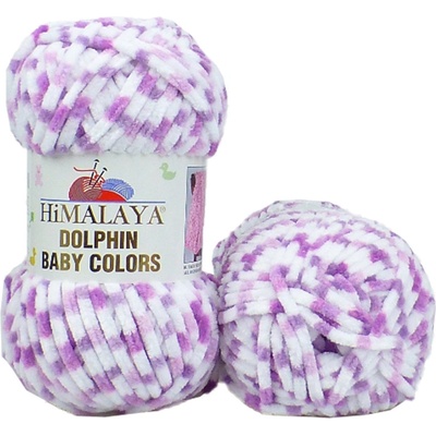 Himalaya příze Dolphin Baby Colors_80419 bílá a fialová
