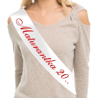 Šerpa "Maturantka" - bílá / červená – Zboží Mobilmania