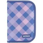 Kite Ученически несесер правоъгълен Kite 622 Purple Chequer