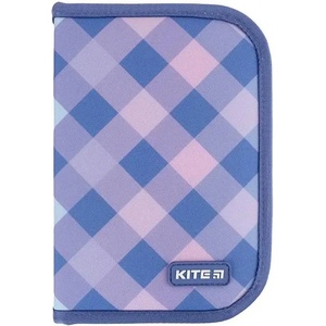 Kite Ученически несесер правоъгълен Kite 622 Purple Chequer
