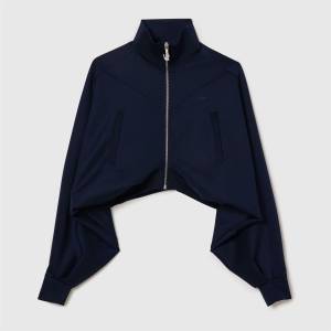 Lacoste Блуза Lacoste Cropped Full-Zip Sweatshirt - Navy