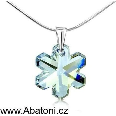 Swarovski Elements Stříbrný náhrdelník visací modrá vločka, sněhové vločky 34221.1 Blue Shade