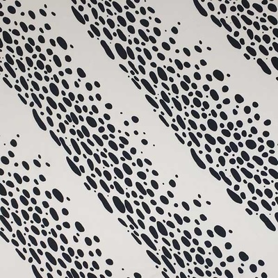 Satén N5844 biely, čierne oválky v diagonáli, š.150