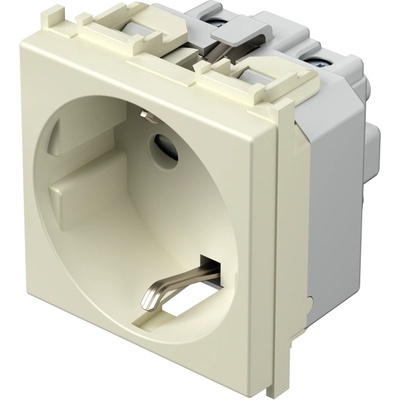 TEM Контакт шуко 2P+E 16A 2M, цвят Крем гланц, Modul - VM10IW (VM10IW)