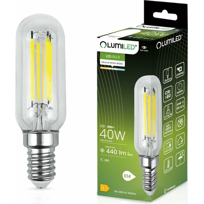 Lumiled LED žiarovka do chladničky E14 T25 4W = 40W 440lm 4000K Neutrálne vlákno