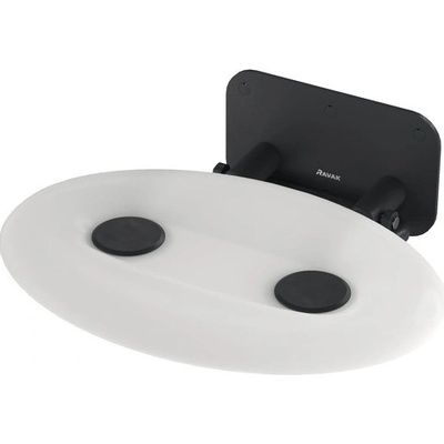 RAVAK Sedadlo do sprchy OVO-P II-OPAL/BLACK B8F0000057