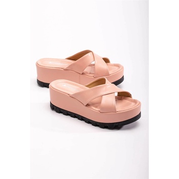 Moda Trend Дамски чехли с цяла подметка - Цвят Пудра #370724 (370724_Пудра)