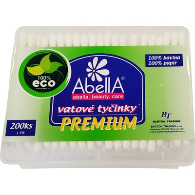 Abella Eco Premium vatové tyčinky v boxe 200 ks