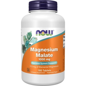 NOW NOW Magnesium Malate 1000 mg, 180 Tablets