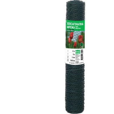 РОСИМА ХЕКСАГОНАЛНА МРЕЖА hobby fence h=0.5м l=10м 20х20мм 1мм ЗЕЛЕНa (ro81901)