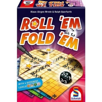 Schmidt Spiele Roll 'em fold 'em настолна игра на английски език (4001504883485)