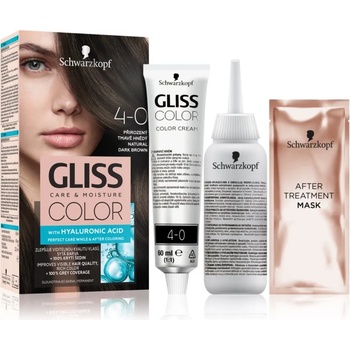 Schwarzkopf Gliss Color перманентната боя за коса цвят 4-0 Natural Dark Brown