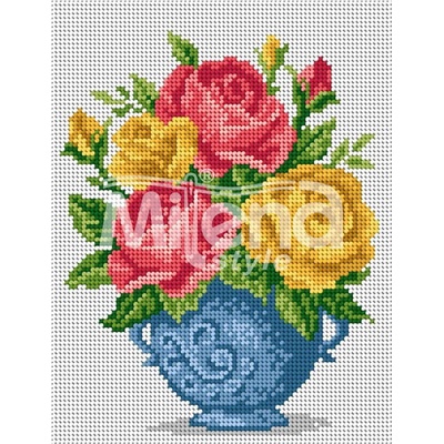 Milena Style Ваза с рози - гоблен с щампа с конци Ariadna