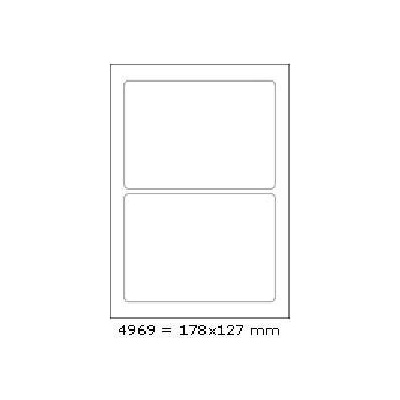 CDRmarket ETR01004969A4100 samolepiace etikety 178 x 127 mm, 2 etikety, A4, 100 listů, biela