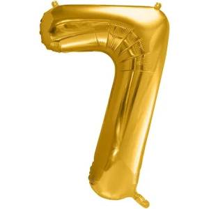 Party Deco Фолиев Балон Цифра, Злато - 86см - 7 (fb1m-7-019)