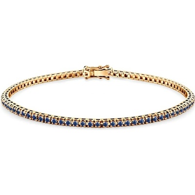 SAVICKI Tenisový náramok žlté zlato z modrými zafírmi 1.660 ct 2,3 mm 19 cm - SAV-B-TENIS-19CM-23SZ-15K-585-NSZ-Z