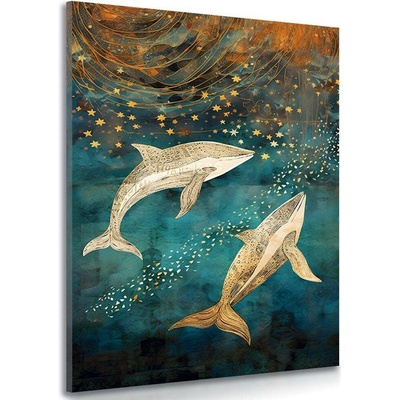 Obraz velryby v magickém oceánu - 30x40