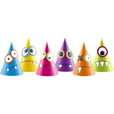 PartyDeco Párty čepičky Monster 16cm 6ks – Zboží Dáma