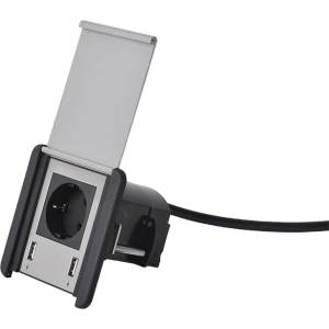 Digitel SOURCE COVER 1хКОНТ. ШУКО+ 2хUSB A/A С КАПАК Ч/И/Ч (9102D)