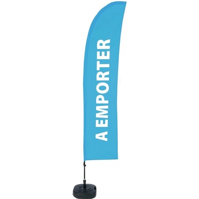 Jansen Display Beach Flag Budget Wind Complete Set Take Away Blue French ECO, 1010 x 4305 mm