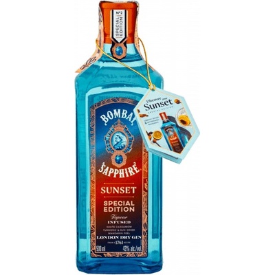 Bombay Sapphire Sunset Gin 41% 0,5 l (čistá fľaša)