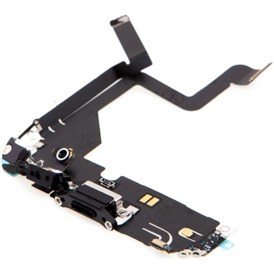 AppleMix Napájací a dátový konektor s flex káblom + mikrofóny pre Apple iPhone 14 Pro - čierny - kvalita A+