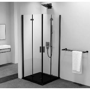 POLYSAN Zoom Black - Душ кабина 70x70 см, Antidrop, прозрачно стъкло/матово черно ZL4715BL-02 (ZL4715BL-02)