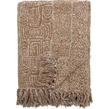 Bloomingville Шалте Bresso от рециклиран материал 130 x 160 см кафяво (82066397)