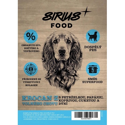 Sirius Food Superfood 65 Adult krocan s petrželkou a papájou 2 kg