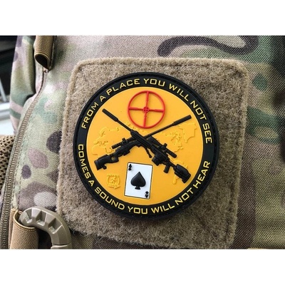 JACKETS TO GO Nášivka SNIPER DEATH SPADE plast velcro BAREVNÁ